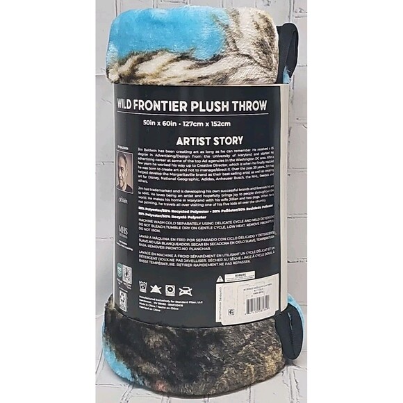 WILD FRONTIER SASQUATCH PLUSH THROW WILDERNESS BIGFOOT 50" X 60" Soft Polyester - Picture 2 of 4